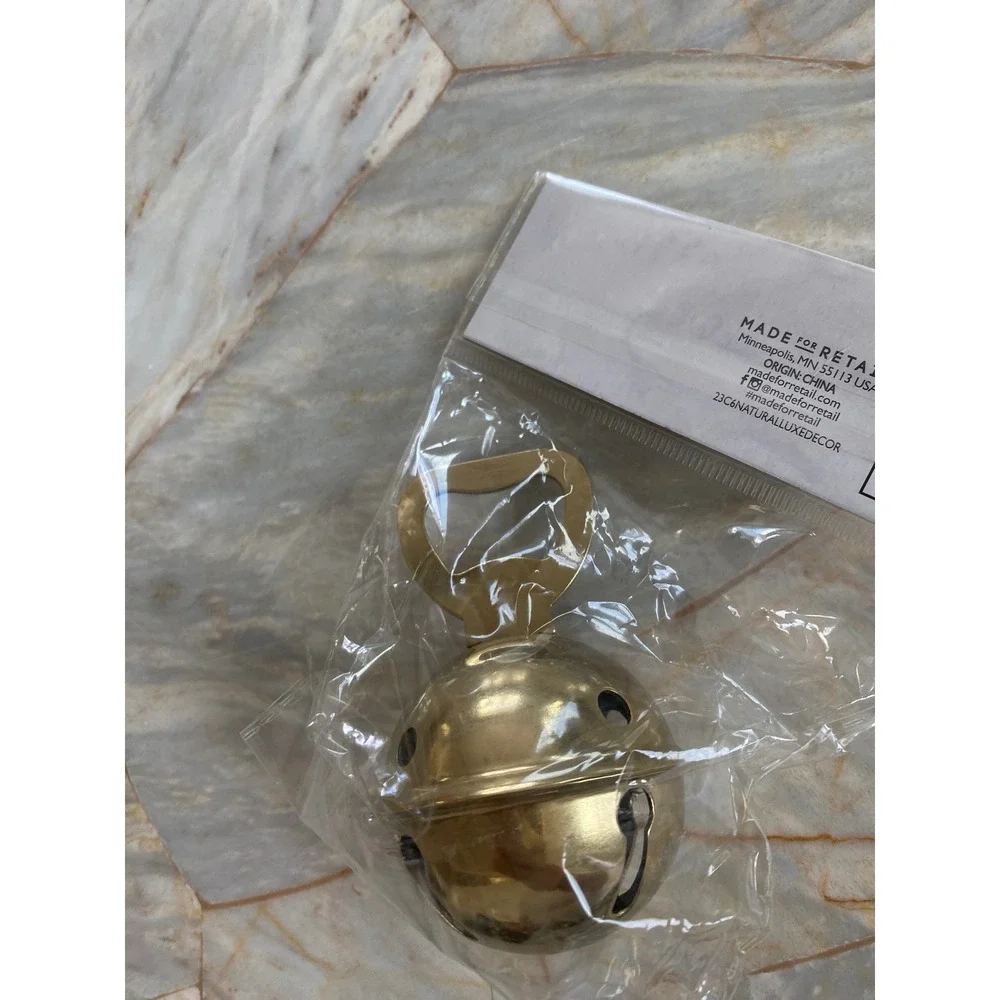 New Made For Retail Gold Jingle Bell Bottle Opener Holiday Bar Tool Christmas